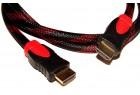 Соединительный шнур HDMI-HDMI, 1.5м,  шелк с фильтрами